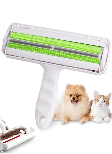 ABS Pet Hair Remover Roller Reusable Dog Cat Hair Remover For Washing Hair (L7 x W20)cm - Green