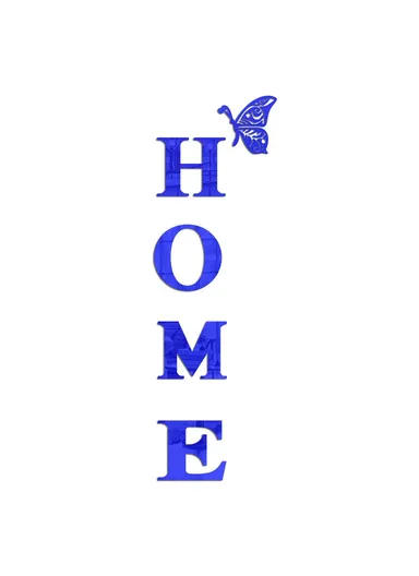 HOME Family Slogan 100 x 35cm 3D Acrylic Mirror Wall Sticker Living Room Entrance Home Decoration - Blue