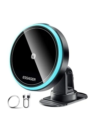 Magnetic Wireless Charger, Car Mount Cell Phone Bracket Holder Charger - Self-Adhesive Type