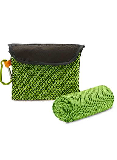 Unltra Soft Outdoor Sport & Workout Cooling Towel Breathable Quick Dry Towel for Marathon Running Hiking Fitness Yoga (D30 x H100)cm- Fluorescent Green