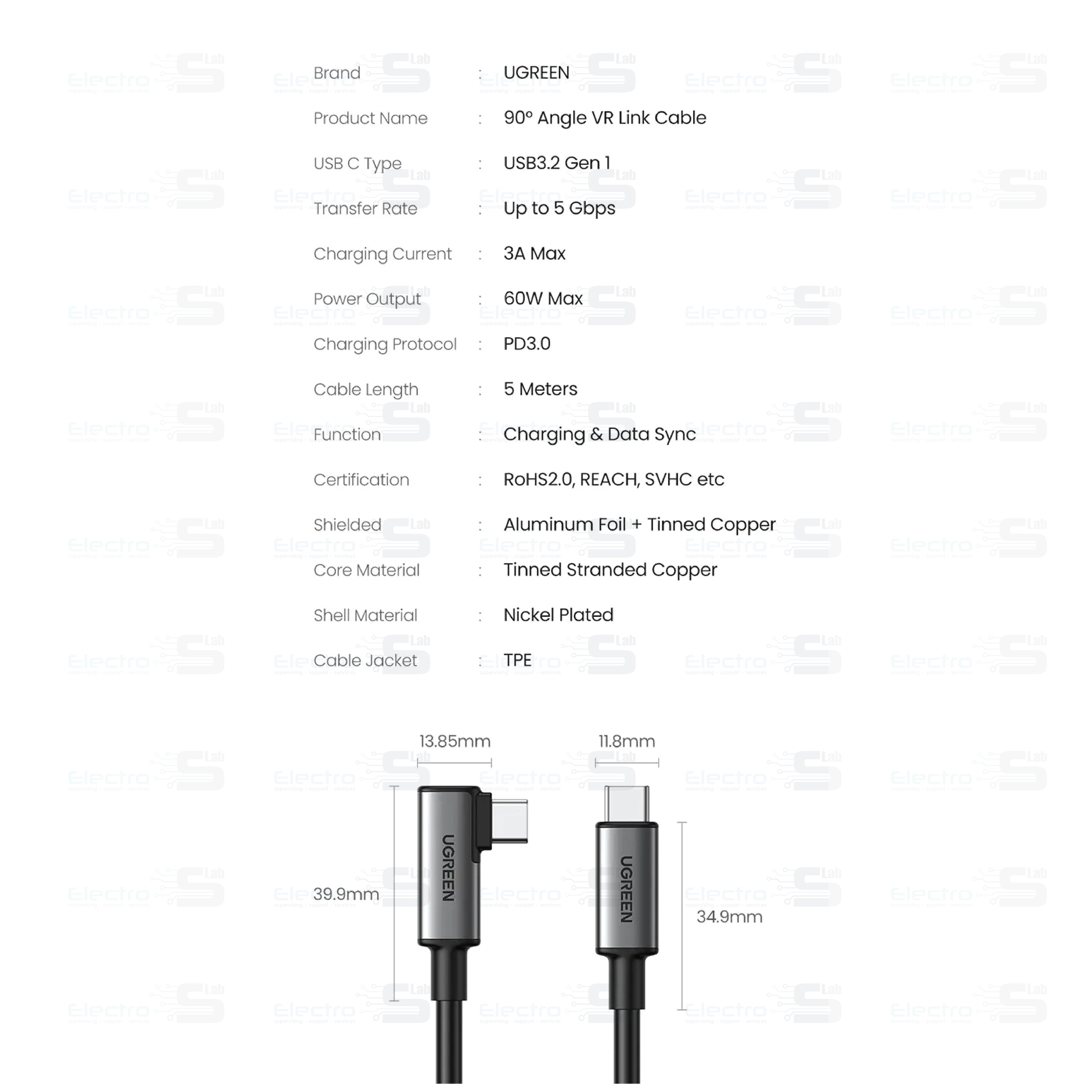 UGREEN VR Link Cable USB-C to USB-C 5 m US551